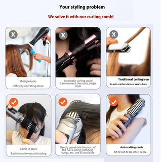 Sakerplus® Portable 3-in-1 Cordless Curling Brush