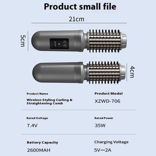 Sakerplus® Portable 3-in-1 Cordless Curling Brush