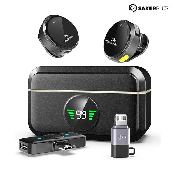 Sakerplus® Wireless Lavalier Microphone With Charging Case