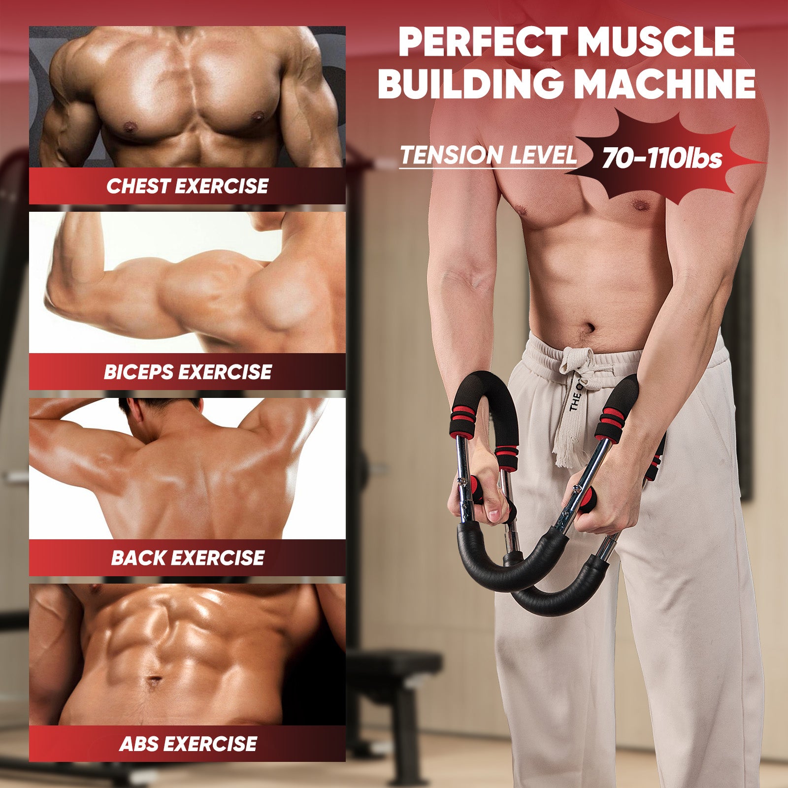 Twister Arm Trainer For Men, Adjustable Mr Chest Workout Equipment