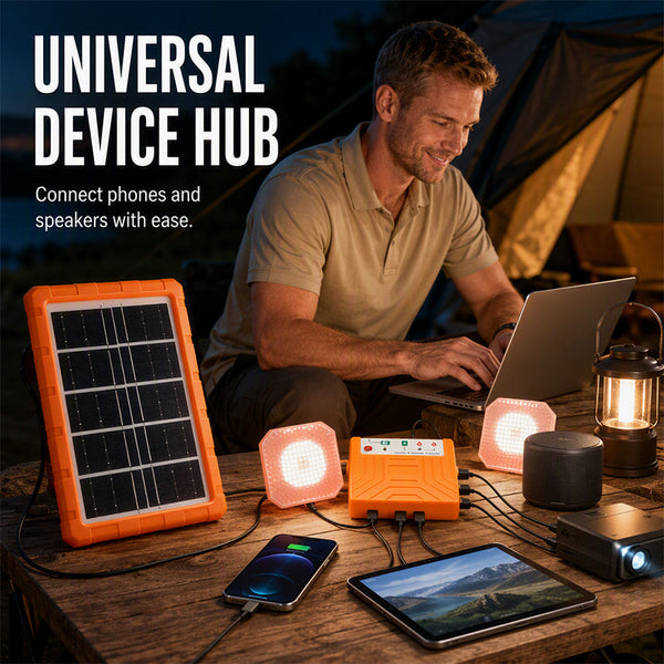 Sakerplus® Portable Solar Power System With LED Lights