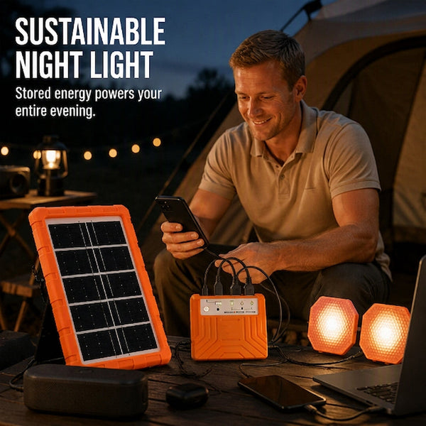 Sakerplus® Portable Solar Power System With LED Lights