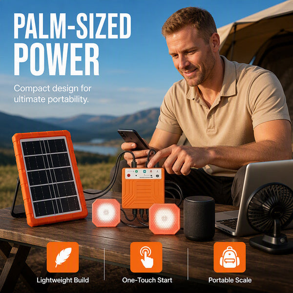 Sakerplus® Portable Solar Power System With LED Lights