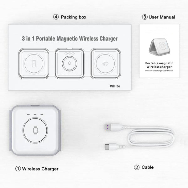 Saker Triple-Fold Magnetic Wireless Charger