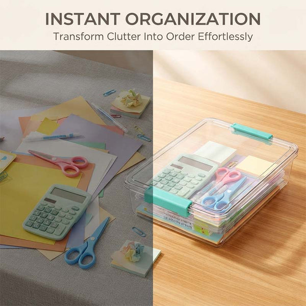 Sakerplus® Transparent Stackable Storage Box with Lid