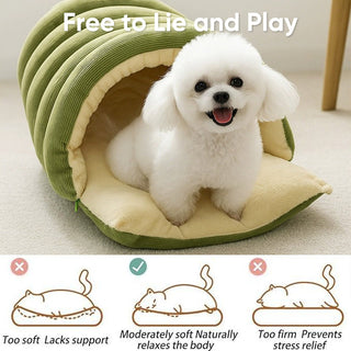 Sakerplus Warm Corduroy Pet Cave Bed