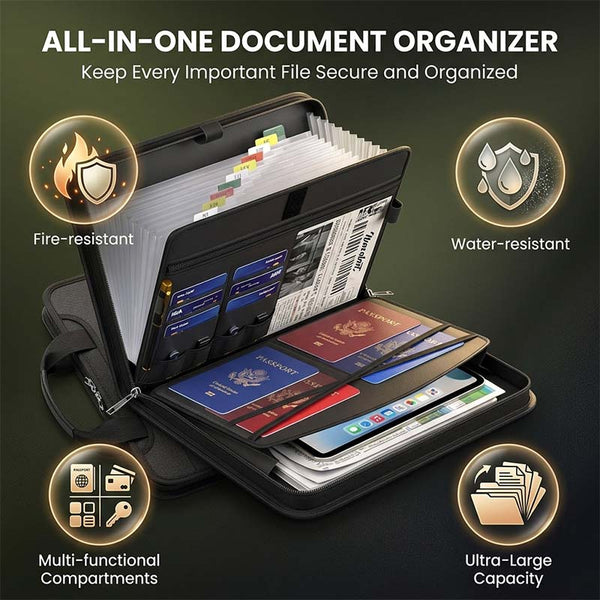 Sakerplus® Fireproof Accordion Document Organizer Folder