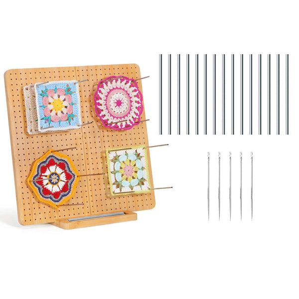 Sakerplus® Bamboo Crochet Blocking Board With Pins