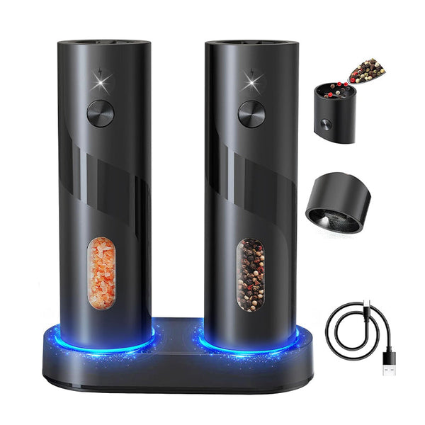 Sakerplus Electric Salt and Pepper Grinder Set with Charging Base