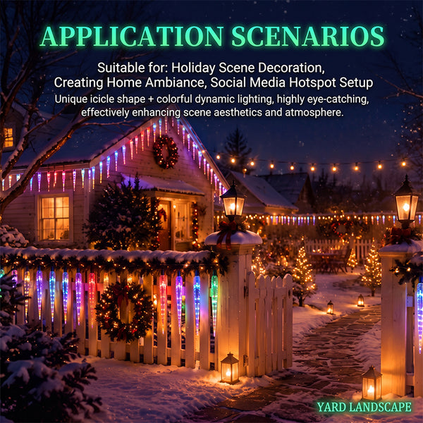 Sakerplus® Outdoor Multicolor Music Sync Icicle Lights