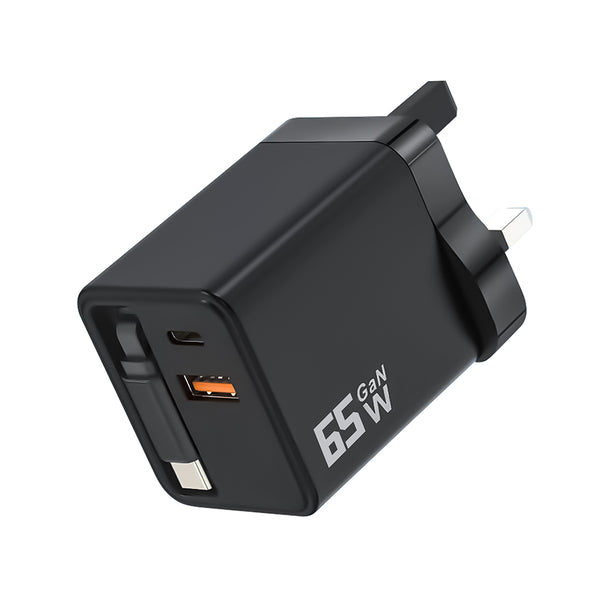 Sakerplus Compact Dual Retractable USB Charger