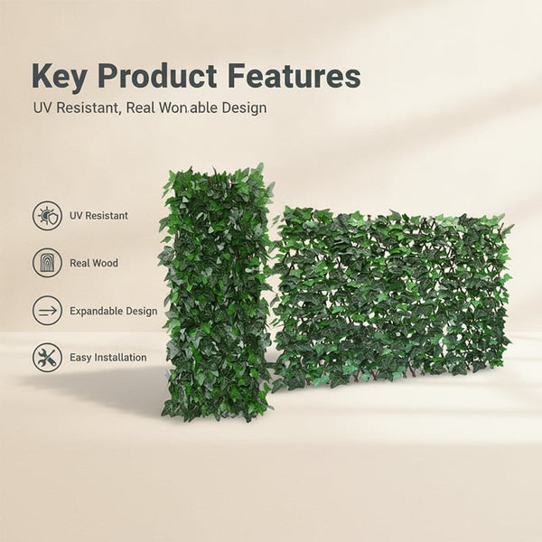Sakerplus® Expandable Artificial Faux Ivy Privacy Fence