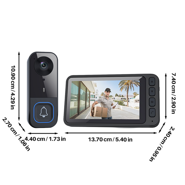 Sakerplus® Smart Video Doorbell With Indoor Display