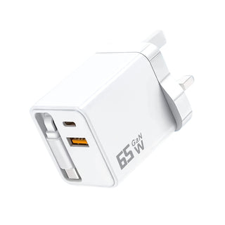 Sakerplus Compact Dual Retractable USB Charger