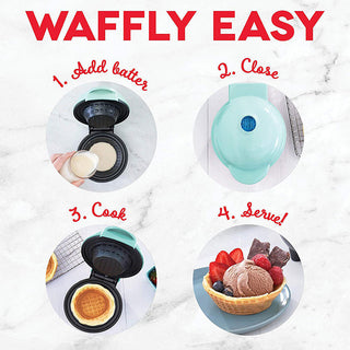 Sakerplus® Mini Waffle Bowl Maker Non-Stick Coating
