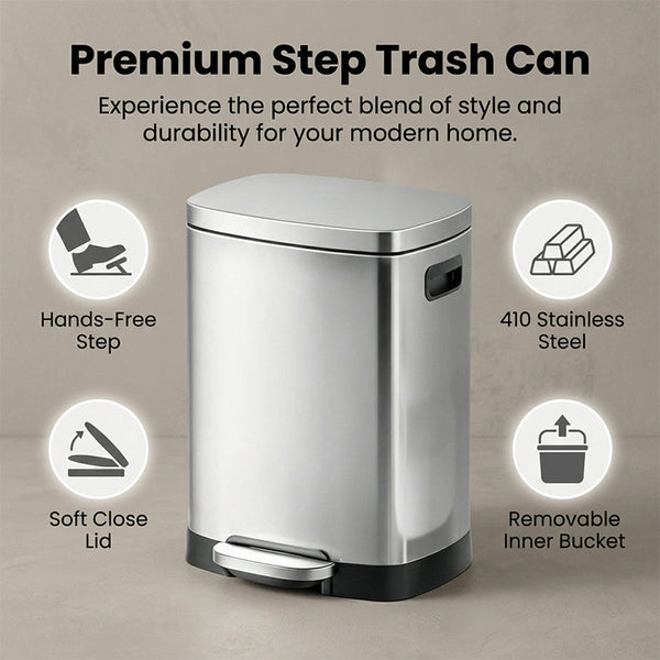 Sakerplus® Stainless Steel Trash Can with Lid
