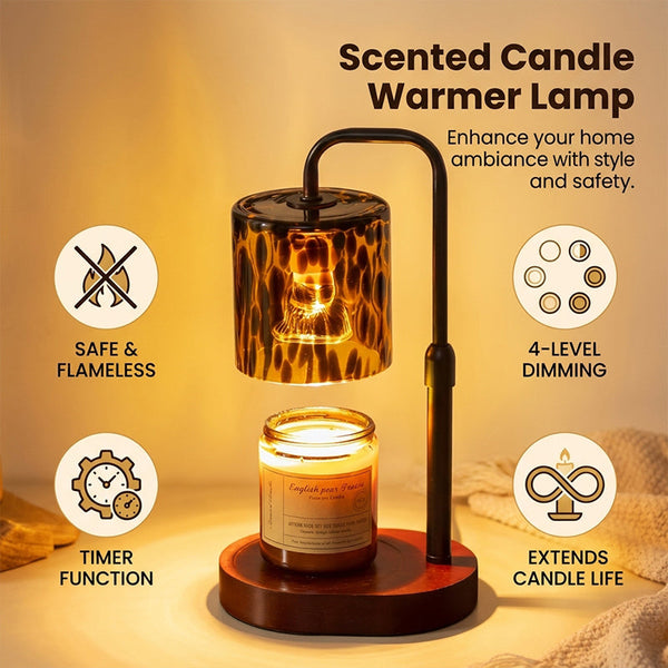 Sakerplus® Dimmable Leopard-Print Aromatherapy Candle Warmer Lamp