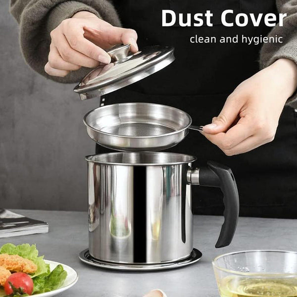 Sakerplus® Stainless Steel Oil Pot with Filter