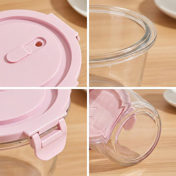 Sakerplus® Lidded Glass Food Storage Bowl Set