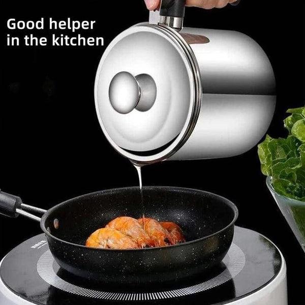 Sakerplus® Stainless Steel Oil Pot with Filter