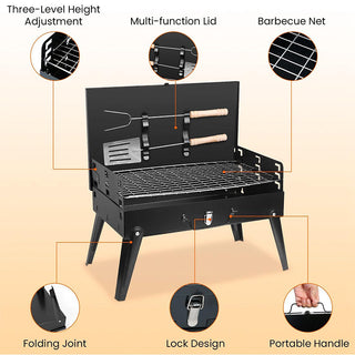 Sakerplus® Portable Foldable Charcoal BBQ Grill Kit