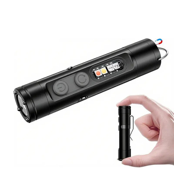 Sakerplus® 5-In-1 Rechargeable Keychain Survival Flashlight