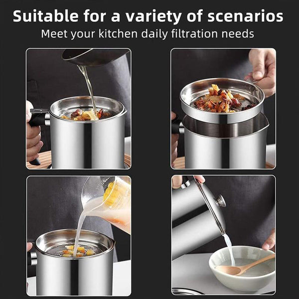 Sakerplus® Stainless Steel Oil Pot with Filter