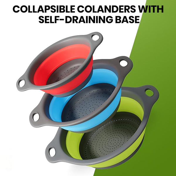 Sakerplus® Collapsible Silicone Kitchen Strainer Set