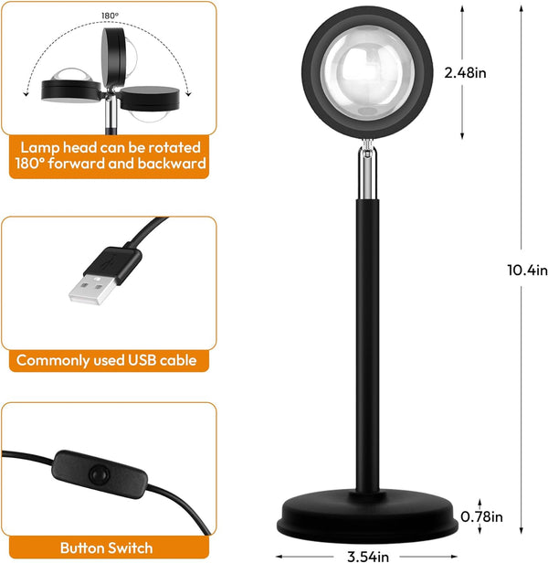 Sakerplus® Sunset Lamp Projector With Rotation
