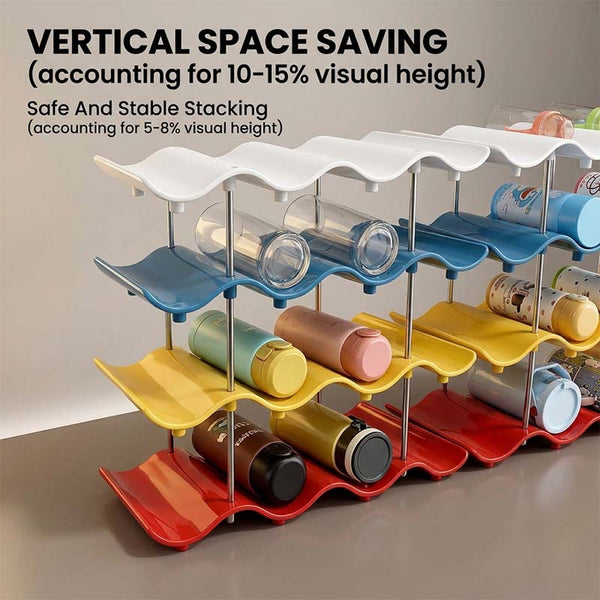 Sakerplus® Stackable Wave Cup Storage Rack