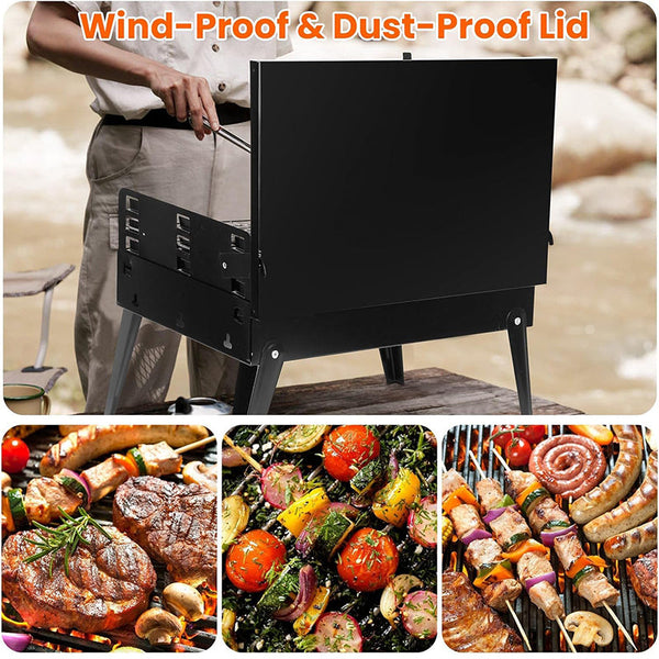 Sakerplus® Portable Foldable Charcoal BBQ Grill Kit