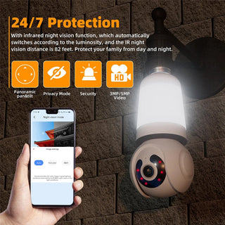 Sakerplus Outdoor Light Bulb Security Camera