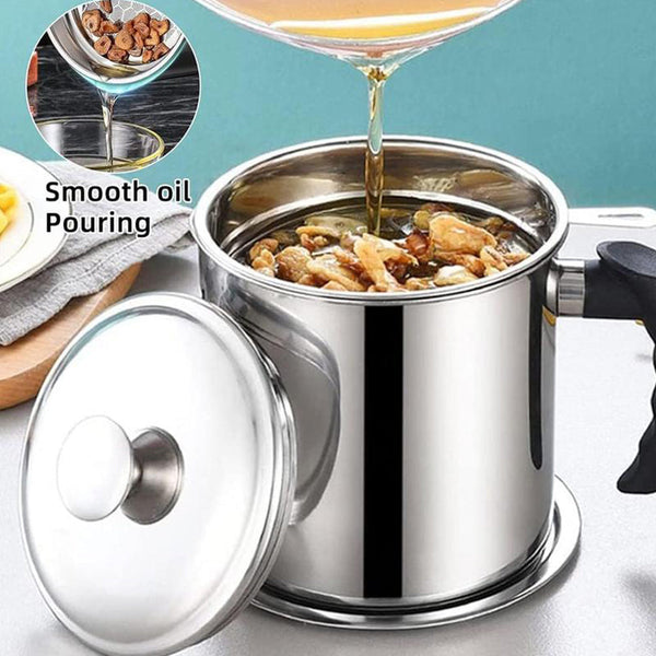 Sakerplus® Stainless Steel Oil Pot with Filter