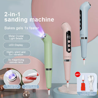 SAKER® 2 In 1 Grinding And Manicure Tool with LED Light