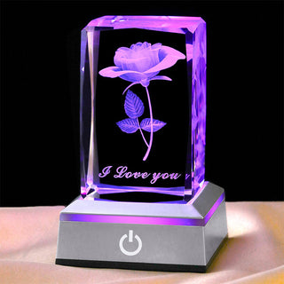 Sakerplus® 3D Rose Crystal Night Lamp