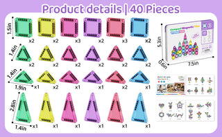 Sakerplus Magnetic Tiles Building Blocks Set