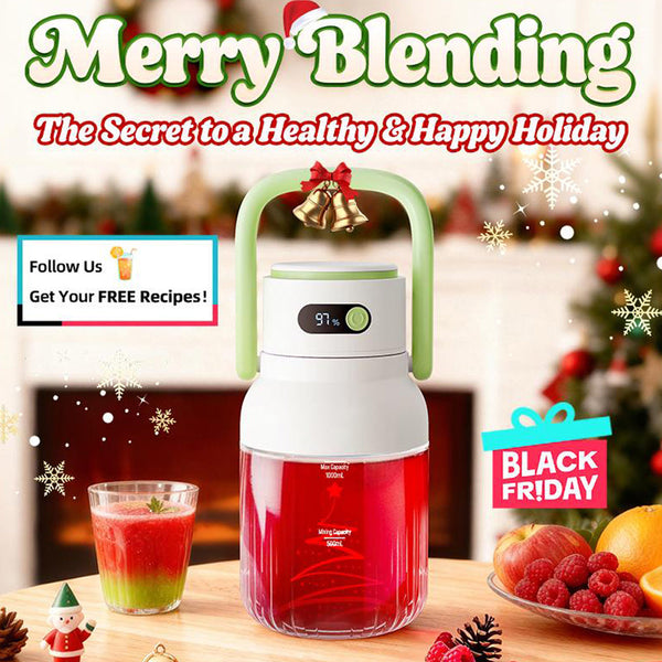 Sakerplus® Portable Blender for Smoothies and Shakes, Powerful Motor with 12 Stainless Steel Blades, 33oz BPA-Free Large Capacity Personal Blender, 
