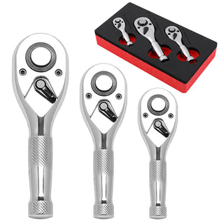 Sakerplus® Stubby Ratchet Set with Reversible Head