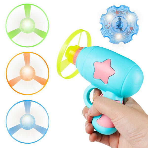 Sakerplus® LED Flying Spinner Launcher Gun Toy