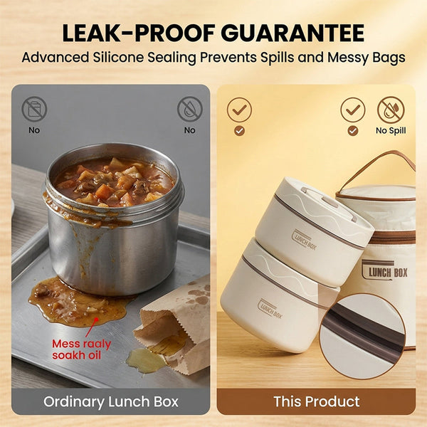 Sakerplus® Insulated Stainless Steel Bento Lunch Box