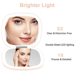 SAKER® LED Lighted Travel Makeup Mirror