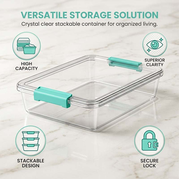 Sakerplus® Transparent Stackable Storage Box with Lid