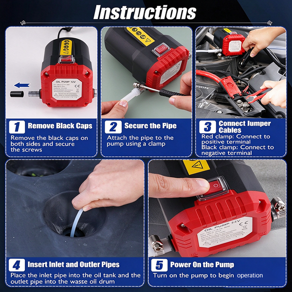Sakerplus® 12V/24V Electric Automotive Oil Extractor Pump