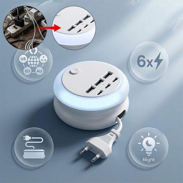 Sakerplus® 6 Port USB Power Strip