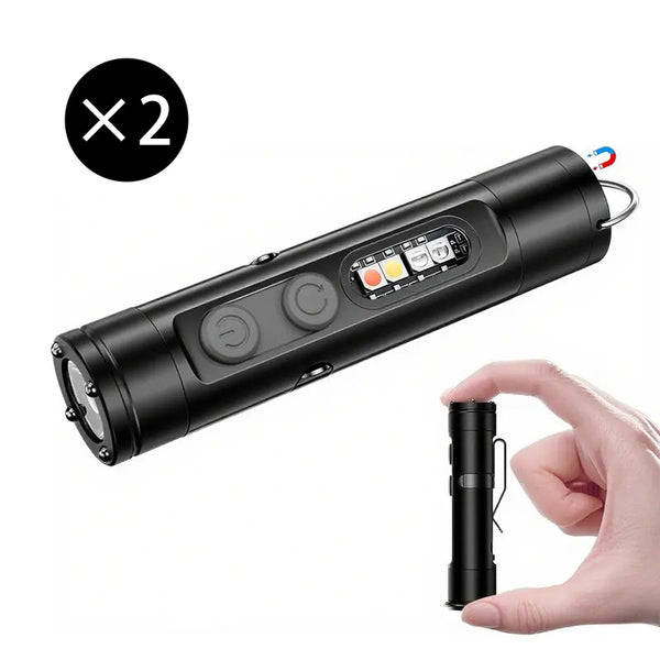 Sakerplus® 5-In-1 Rechargeable Keychain Survival Flashlight