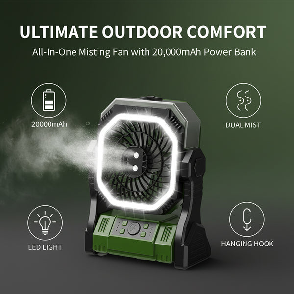 Sakerplus® Rechargeable Outdoor Camping Fan Light