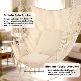Sakerplus® Extra Large Macrame Hanging Swing Seat