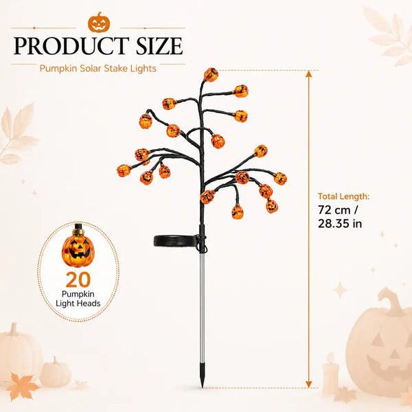 Sakerplus® Solar Pumpkin Stake Lights