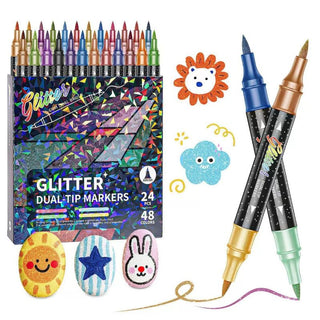 Sakerplus® Glitter Markers Dual Tip Set