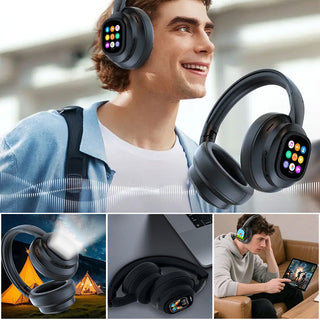 Sakerplus Hybrid ANC Wireless Headphones with MP3